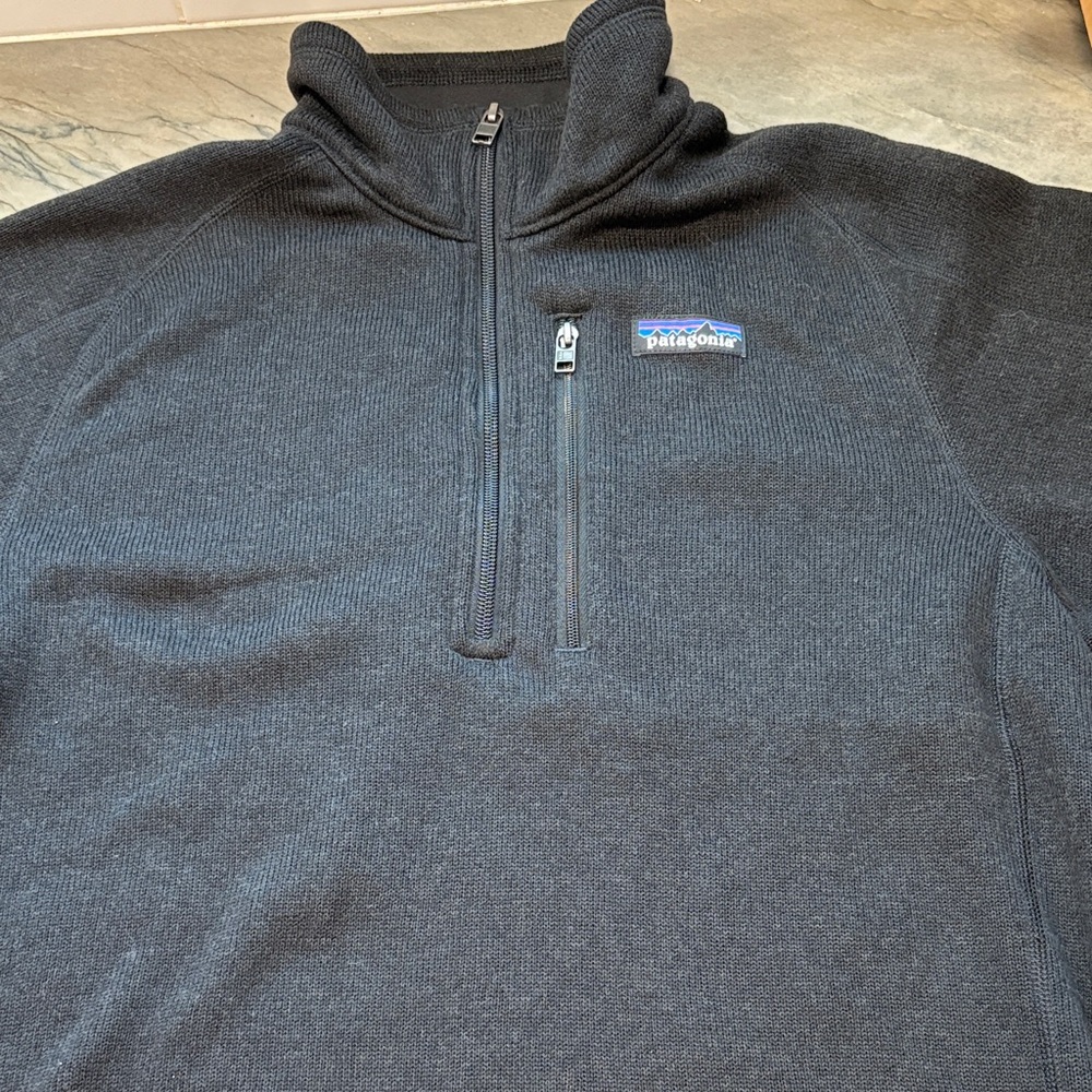 Patagonia Men's Better Sweater® 1/4-Zip Fleece in Black size Small
